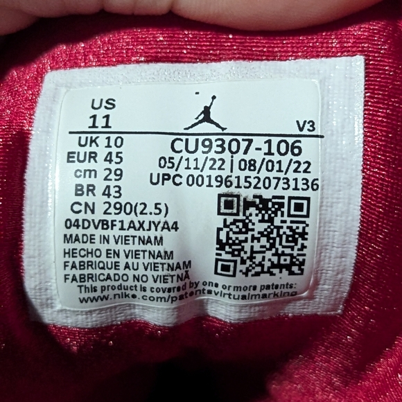 Nike Men's White Black Maroon High-Top Basketball Shoes - Picture 3 of 3